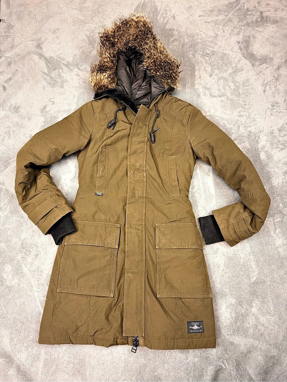 TNA Bancroft Down Parka  Olive - Size XS